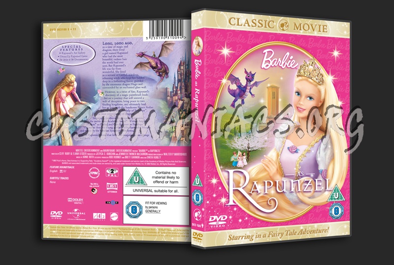 Barbie as Rapunzel dvd cover - DVD Covers & Labels by Customaniacs, id