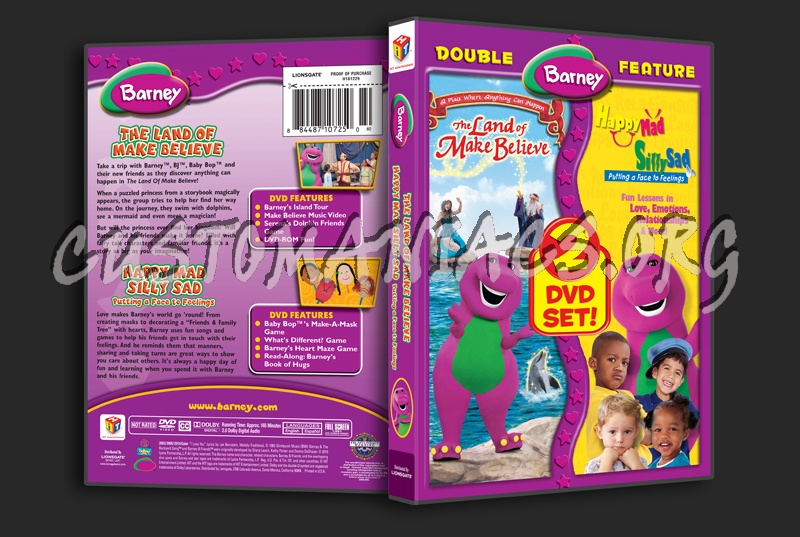 Barney: The Land of Make Believe / Happy Mad Silly Sad dvd cover