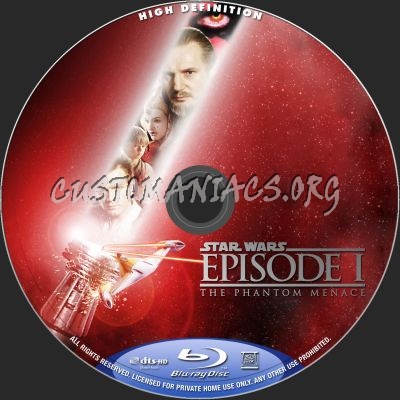 Star Wars - The Phantom Menace 2D+3D blu-ray label