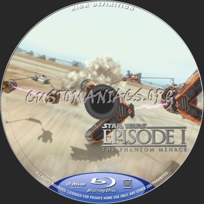 Star Wars - The Phantom Menace 2D+3D blu-ray label