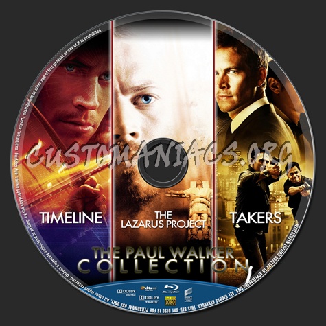 Timeline & The Lazarus Project & Takers blu-ray label