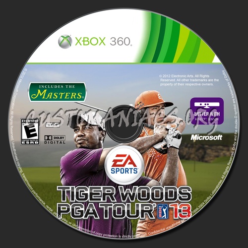 Tiger Woods PGA Tour 13 dvd label