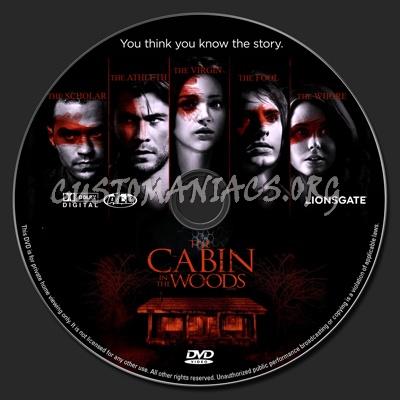 The Cabin In The Woods dvd label