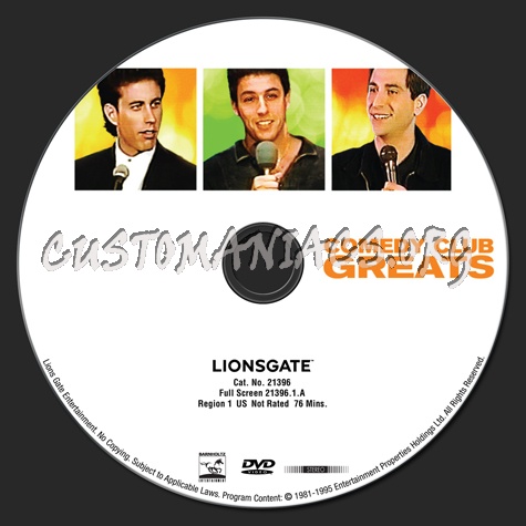 Comedy Club Greats dvd label