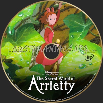 The Secret World of Arrietty dvd label