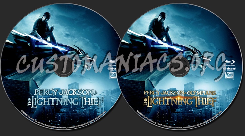 Percy Jackson & the Olympians: The Lightning Thief blu-ray label