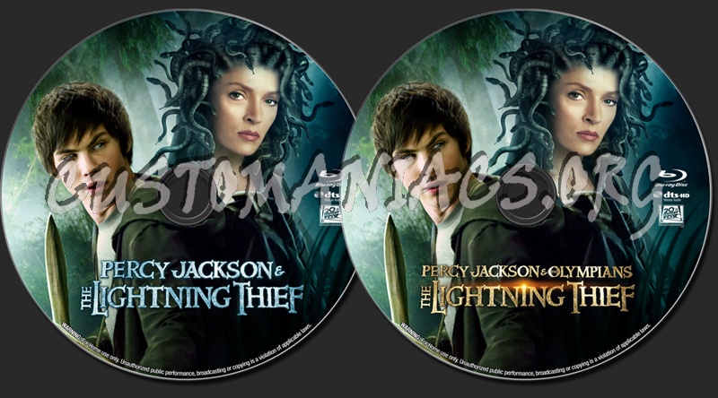 Percy Jackson & the Olympians: The Lightning Thief blu-ray label