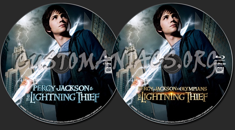 Percy Jackson & the Olympians: The Lightning Thief blu-ray label