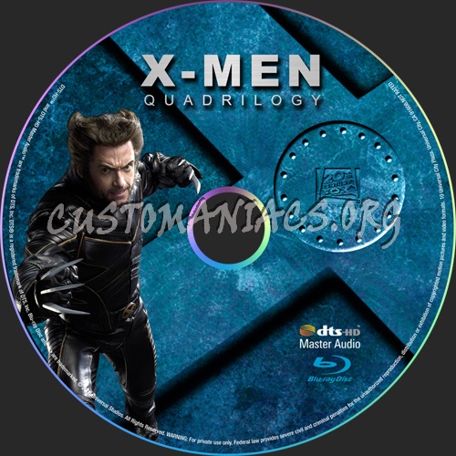 X Men Quadrilogy blu-ray label