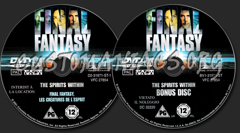 Final Fantasy: The Spirits Within dvd label