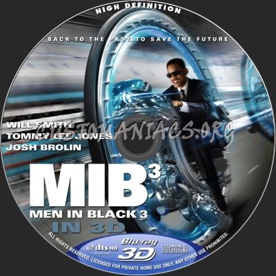 Men In Black 3 (2D + 3D) blu-ray label