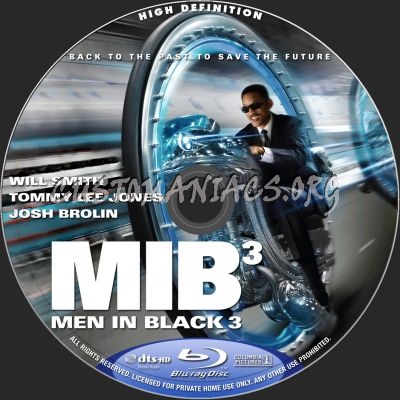 Men In Black 3 (2D + 3D) blu-ray label