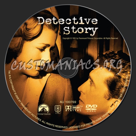 Detective Story dvd label