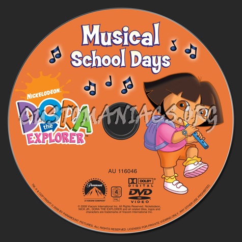 Dora the Explorer Musical School Days dvd label