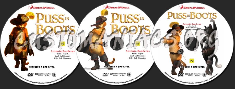 Puss in Boots dvd label