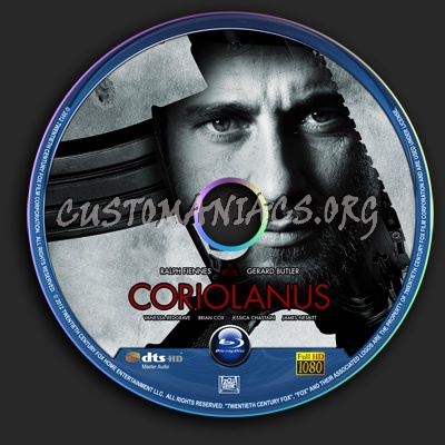 Coriolanus blu-ray label