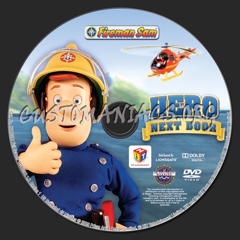 Fireman Sam: Hero Next Door dvd label