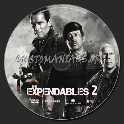 The Expendables 2 dvd label