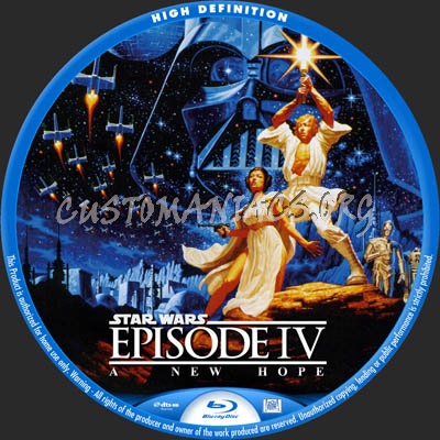 Star Wars A New Hope blu-ray label