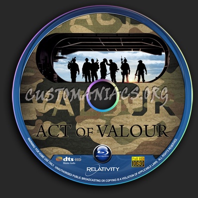 Act of Valour blu-ray label