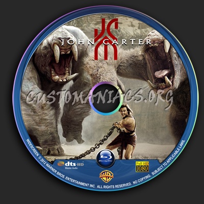 John Carter blu-ray label