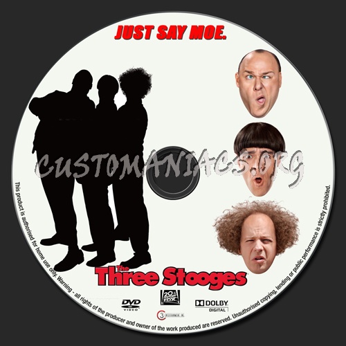 The Three Stooges (2012) dvd label