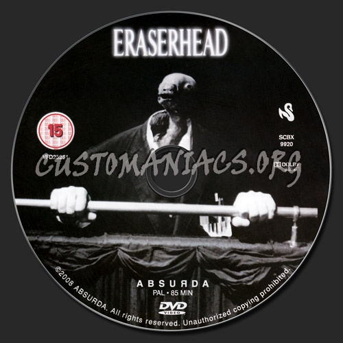 Eraserhead dvd label