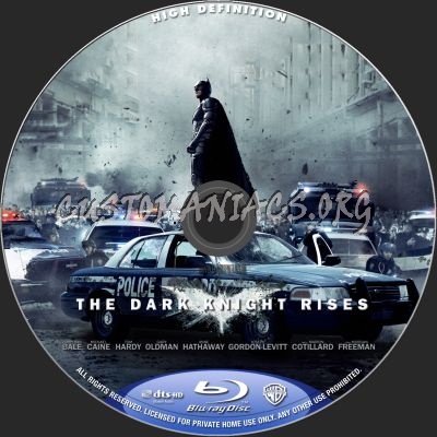 The Dark Knight Rises blu-ray label