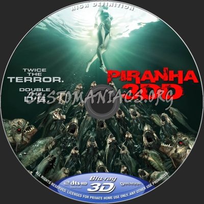 Piranha 3DD (2D+3D) blu-ray label