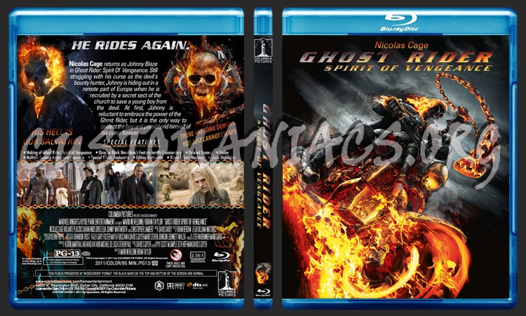 Ghost Rider Spirit of Vengeance blu-ray cover