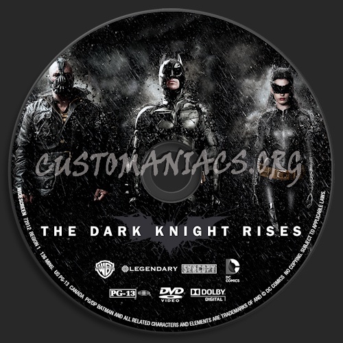 The Dark Knight Rises dvd label