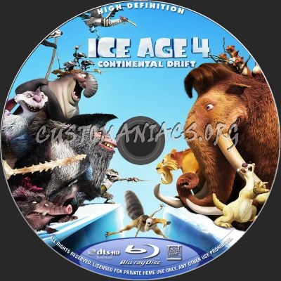 Ice Age 4: Continental Drift blu-ray label