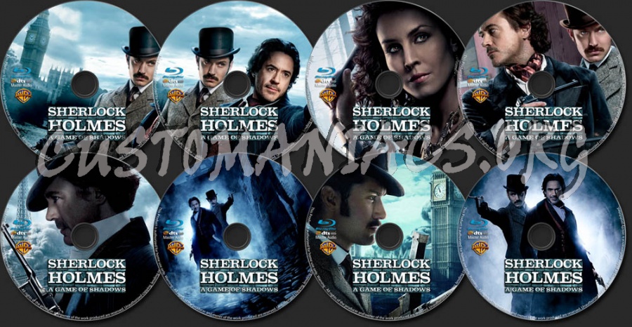 Sherlock Holmes A Game of Shadows blu-ray label