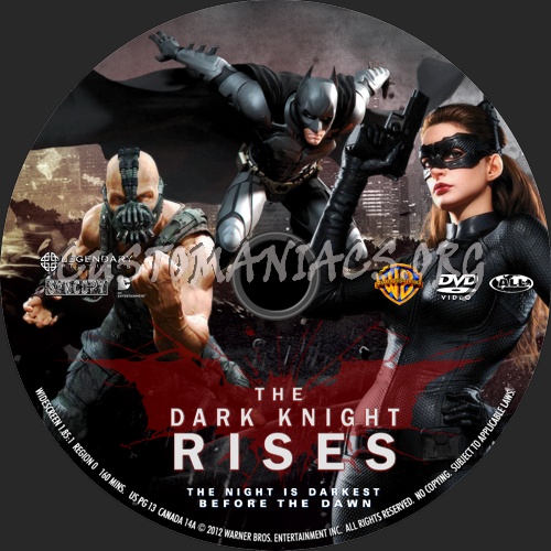 The Dark Knight Rises (2012) dvd label