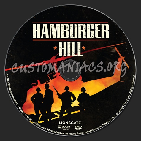 Hamburger Hill dvd label