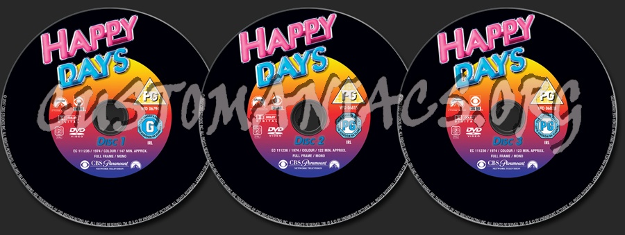 Happy Days Season 1 dvd label