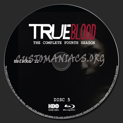 True Blood Season 4 blu-ray label