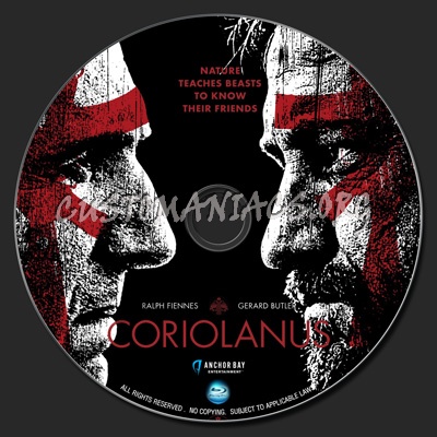 Coriolanus blu-ray label