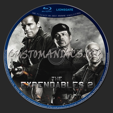 The Expendables 2 blu-ray label