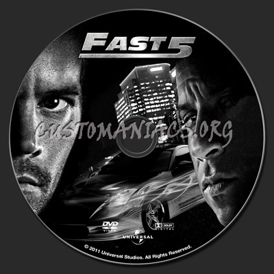 Fast and Furious Five dvd label