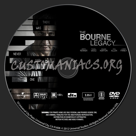 Bourne Legacy dvd label