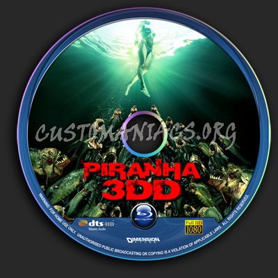 Piranha 3DD blu-ray label