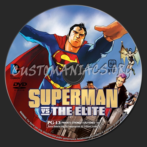 Superman vs. The Elite dvd label