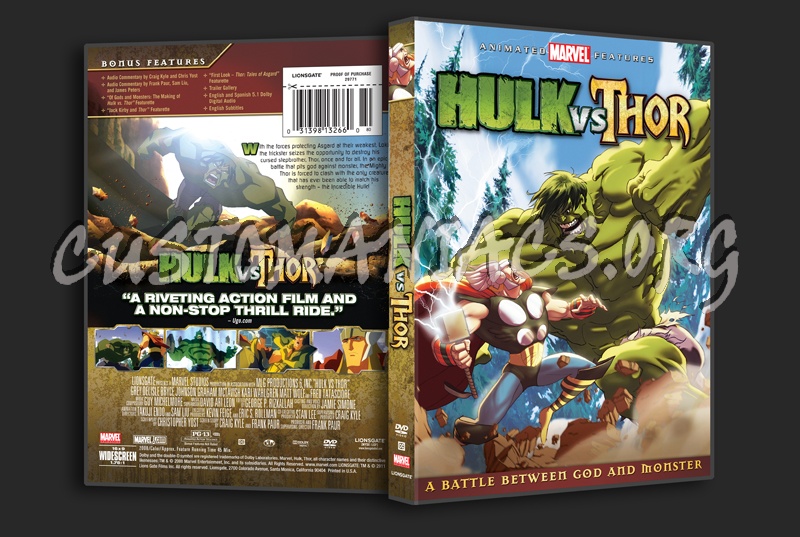 Hulk vs Thor dvd cover