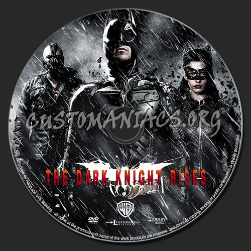 The Dark Knight Rises dvd label