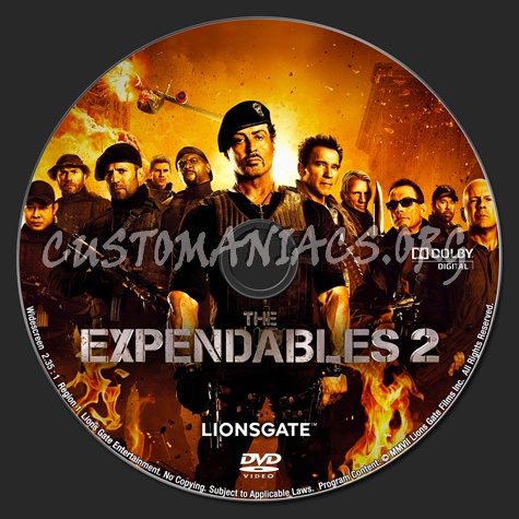 The Expendables 2 dvd label