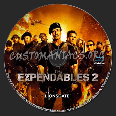 The Expendables 2 blu-ray label