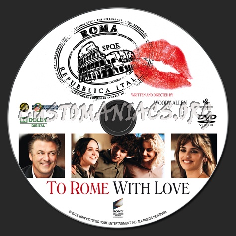 To Rome with Love dvd label
