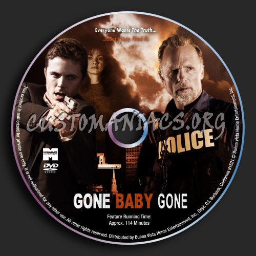 Gone Baby Gone dvd label