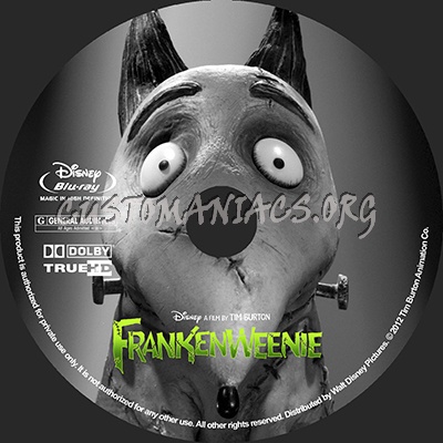 Frankenweenie blu-ray label